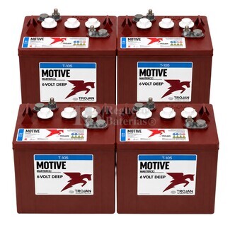Pack 4 Bater�as TROJAN T-105 | para Apilador 6 Voltios 250 Amperios